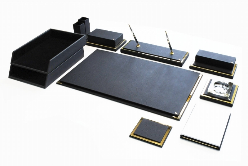 197311-ALTIN VE DERİ SÜMEN TAKIMI - SİYAH