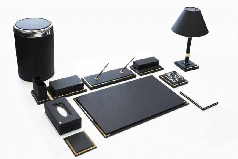 197411-ALTIN VE DERİ SÜMEN TAKIMI - SİYAH