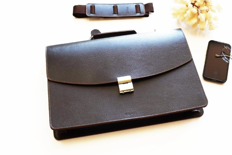 21216-DERİ EVRAK ÇANTASI - KOYU KAHVE