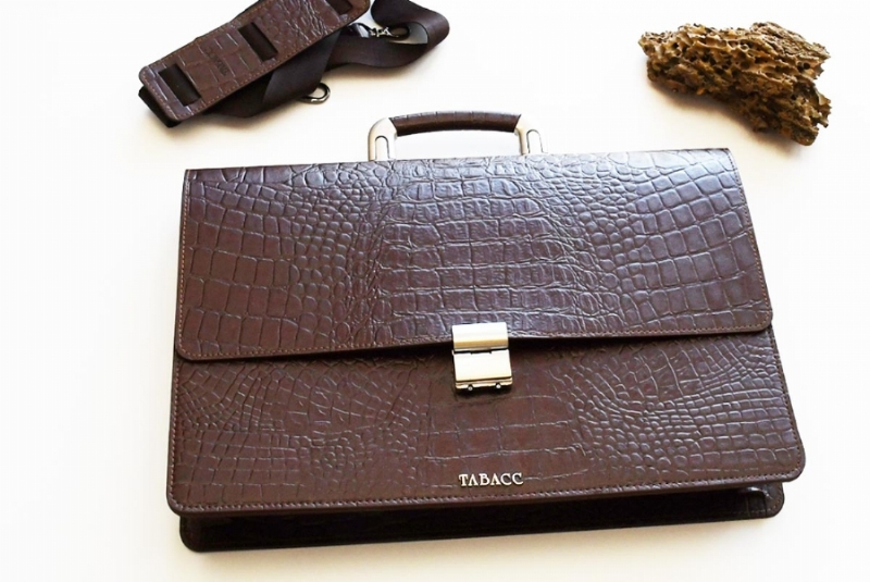 25141-DERİ EVRAK ÇANTASI - KOYU KAHVE