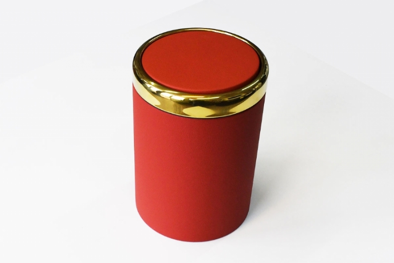 39124-DERİ KAPLI  ÇÖP KUTUSU