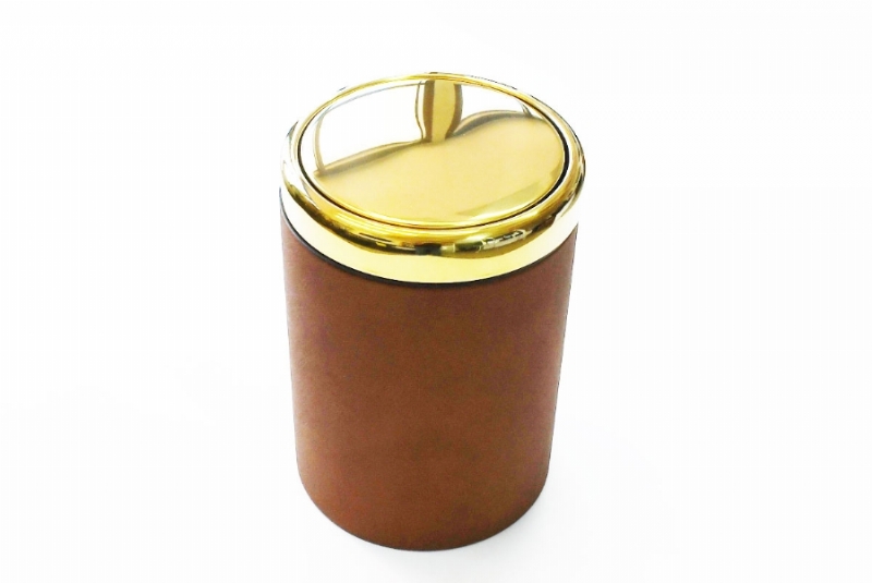 39233-DERİ KAPLI  ÇÖP KUTUSU