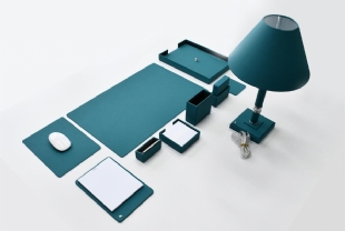 LEATHER DESKSET SMOOTHY - BLACK