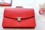 25204 LEATHER BRIEFCASE  RED