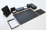 52111 LEATHER DESKSET SMOOTHY - BLACK
