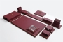 75242 LEATHER AND WOOD DESKSET NEAT