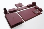 75242 LEATHER AND WOOD DESKSET NEAT