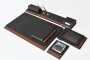 81011 LEATHER AND WOOD DESKSET NEAT