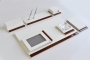81010 LEATHER AND WOOD DESKSET NEAT