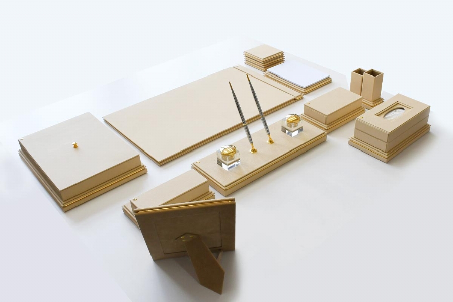 167428 ALTIN VE DERİ SÜMEN TAKIMI - KREM