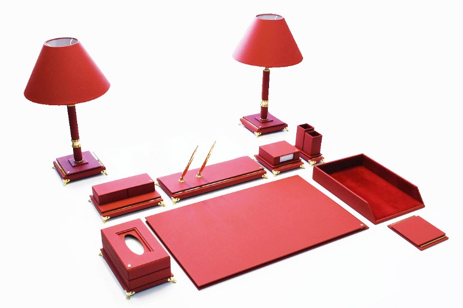 199424 - ALTIN VE DERİ SÜMEN TAKIMI - KIRMIZI