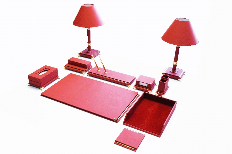 199424 - ALTIN VE DERİ SÜMEN TAKIMI - KIRMIZI