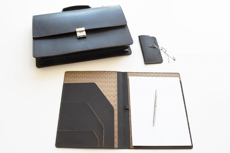 21016 DERİ EVRAK ÇANTASI SET - KOYU KAHVE