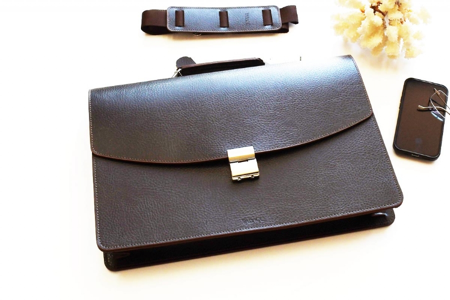 25216 - DERİ EVRAK ÇANTASI - KOYU KAHVE