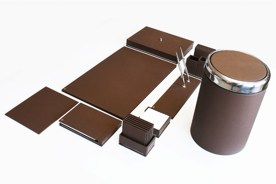 47839 LEATHER DESKSET SMOOTHY - BLACK